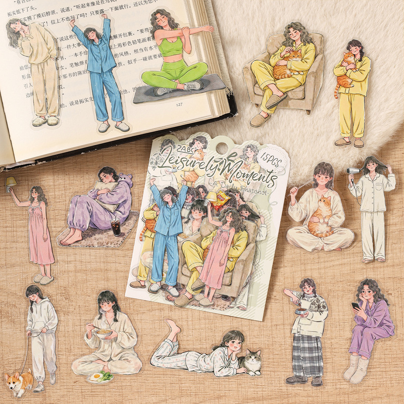 Embellishments For Scrapbooking - 15 قطعة من ملصقات الشخصيات الأنيقة