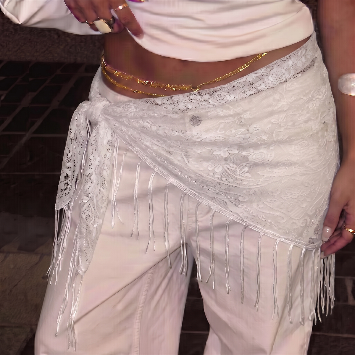 وشاح نسائي من الدانتيل المزخرف - مراجعة Tassel Fringe Trim وسعره